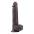 Lovetoy Sliding-Skin - dvoslojni dildo z lepljivimi nogicami - 23 cm (rjava) 