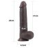 Lovetoy Sliding-Skin - dvoslojni dildo z lepljivimi nogicami - 23 cm (rjava) 