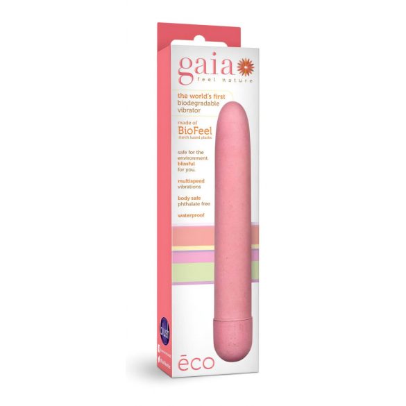 Gaia Eco L - okolju prijazen vibrator na palici (roza) - velik 