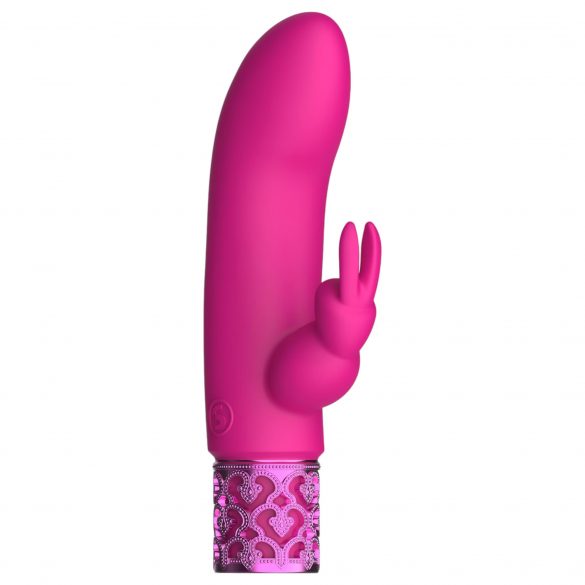 Royal Gems Dazzling - Vodoodporni vibrator za zajčico G-točke z ročico za žgečkanje (roza) 