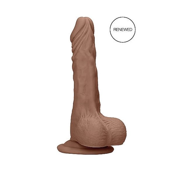 RealRock Dong 7 - realistični dildo s testisi (17 cm) - temno naraven 