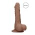 RealRock Dong 7 - realistični dildo s testisi (17 cm) - temno naraven 