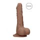 RealRock Dong 7 - realistični dildo s testisi (17 cm) - temno naraven 