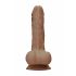 RealRock Dong 7 - realistični dildo s testisi (17 cm) - temno naraven 