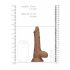 RealRock Dong 7 - realistični dildo s testisi (17 cm) - temno naraven 