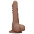 RealRock Dong 7 - realistični dildo s testisi (17 cm) - temno naraven 