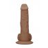 RealRock Dong 8 - realistični dildo s testisi (20 cm) - temno naraven 