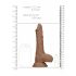 RealRock Dong 8 - realistični dildo s testisi (20 cm) - temno naraven 