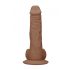 RealRock Dong 9 - realistični dildo s testisi (23 cm) - temno naraven 