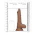 RealRock Dong 9 - realistični dildo s testisi (23 cm) - temno naraven 