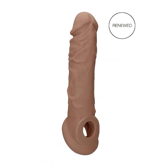 RealRock Penis Sleeve 8 - ovoj za penis (21 cm) - temno naraven 