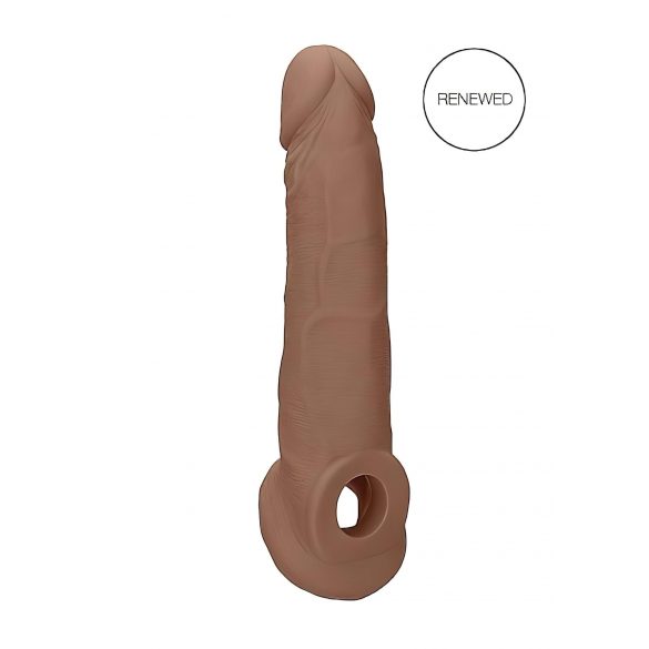 RealRock Penis Sleeve 9 - ovoj za penis (21,5 cm) - temno naraven 