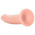 RealRock Slim - lepljiv, realističen dildo - 15,5 cm (naravni) 