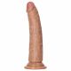 RealRock Slim - realistični dildo z objemko - 15,5 cm (temno naraven) 