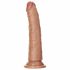 RealRock Slim - realistični dildo z objemko - 15,5 cm (temno naraven) 