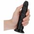 RealRock Slim - realističen dildo z lepljivimi nogami - 15,5 cm (črn) 