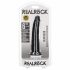 RealRock Slim - realističen dildo z lepljivimi nogami - 15,5 cm (črn) 