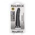 RealRock Slim - realističen dildo z lepljivimi nogami - 15,5 cm (črn) 