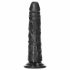 RealRock Slim - realističen dildo z lepljivimi nogami - 15,5 cm (črn) 