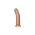 RealRock Curved - ukrivljeni realistični dildo z objemko - 15,5 cm (temno naraven) 