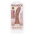 RealRock Curved - ukrivljeni realistični dildo z objemko - 15,5 cm (temno naraven) 