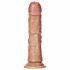 RealRock Curved - ukrivljeni realistični dildo z objemko - 15,5 cm (temno naraven) 