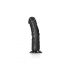 RealRock Curved - ukrivljeni realistični dildo z lepljivimi nogami - 15,5 cm (črn) 