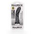 RealRock Curved - ukrivljeni realistični dildo z lepljivimi nogami - 15,5 cm (črn) 