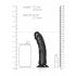 RealRock Curved - ukrivljeni realistični dildo z lepljivimi nogami - 15,5 cm (črn) 