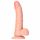 RealRock Curved - realistični dildo s testisi - 15,5 cm (naravni) 