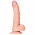 RealRock Curved - realistični dildo s testisi - 15,5 cm (naravni) 