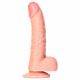 RealRock Curved - realistični dildo s testisi - 15,5 cm (naravni) 