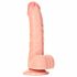 RealRock Curved - realistični dildo s testisi - 15,5 cm (naravni) 