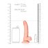 RealRock Curved - realistični dildo s testisi - 15,5 cm (naravni) 