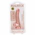 RealRock Curved - realistični dildo s testisi - 15,5 cm (naravni) 