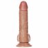 RealRock Curved - realistični dildo s testisi - 15,5 cm (temno naraven) 