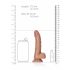 RealRock Curved - realistični dildo s testisi - 15,5 cm (temno naraven) 