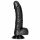 RealRock Curved - realistični dildo s prijemalko za testise - 15,5 cm (črn) 