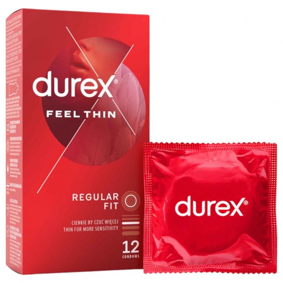 Durex Feel Thin - kondom z realističnim občutkom (12 kosov) 