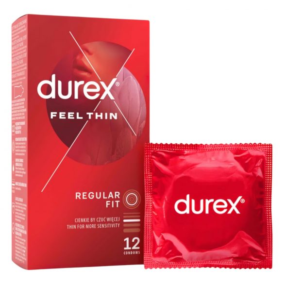 Durex Feel Thin - kondom z realističnim občutkom (12 kosov) 