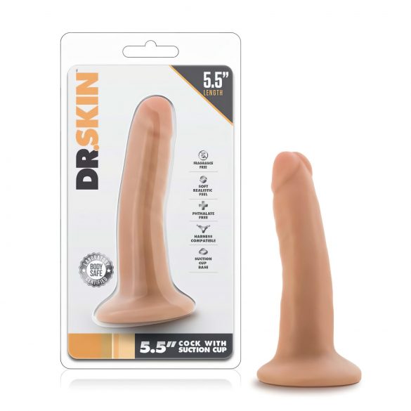 Dr. Skin 5,5 - pripenjalni realistični dildo - naravni (14 cm) 