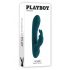 Playboy Rabbit - Vodoodporni vibrator z rogom za polnjenje (turkizna)