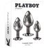 Playboy - komplet analnih dildov - 3-delni (srebrni)