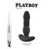 Playboy - polnilni, potisni analni vibrator (črn)