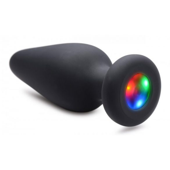 Booty Sparks - silikonski svetleči analni čep (črn)