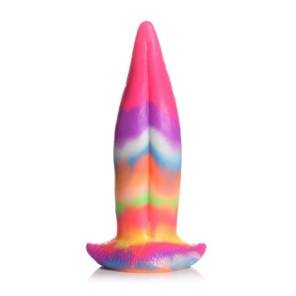 Creature Cocks Tongue - svetleči silikonski dildo - 21 cm (mavrica) 