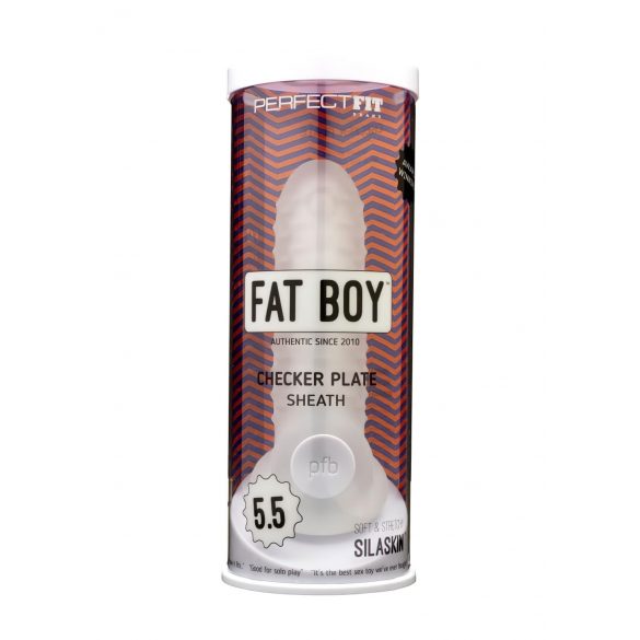 Fat Boy Checker Box - ovitek za penis (15 cm) - mlečno bela 