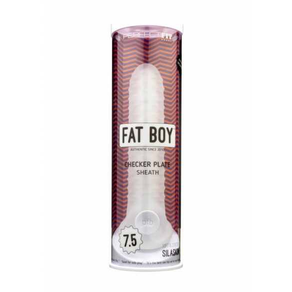 Fat Boy Checker Box - ovitek za penis (19 cm) - mlečno bela 