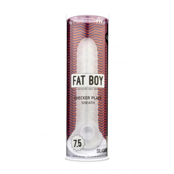 Fat Boy Checker Box - ovitek za penis (19 cm) - mlečno bela 