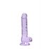 REALROCK - prozoren realistični dildo - vijolični (17 cm) 